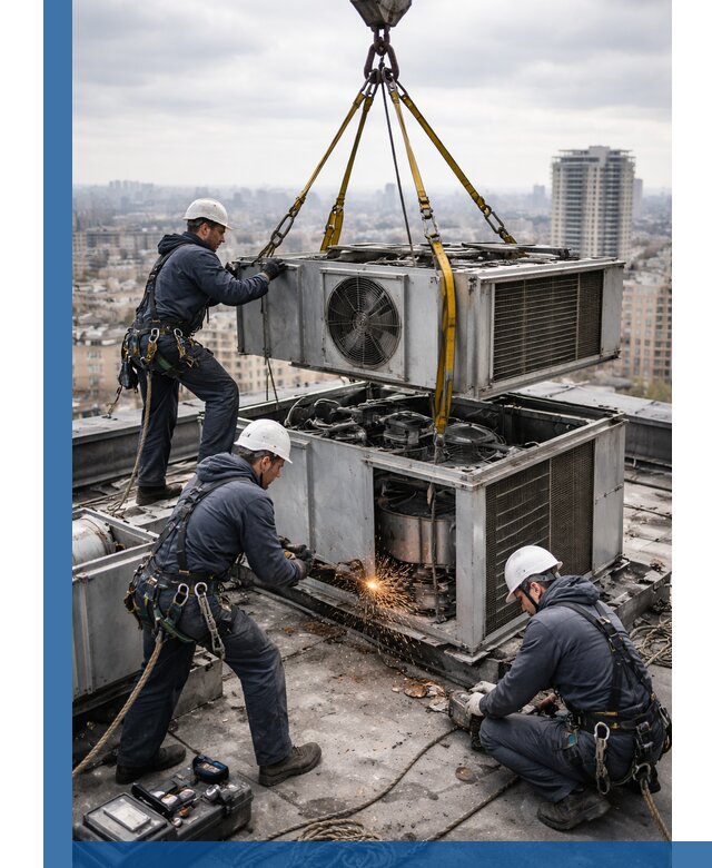 Демонтаж крышной установки в Шахтах любой сложности