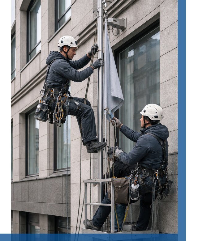 Установка флагов на фасаде в Шахтах от 4884 р. | ВЫСОТНИК-Шхт