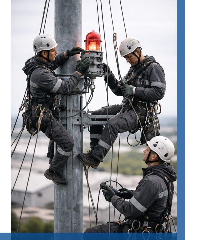 Монтаж заградительных огней в Шахтах от 9225 р. | ВЫСОТНИК-Шхт