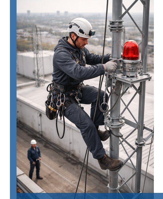 Монтаж заградительных огней и обслуживание объектов в Шахтах