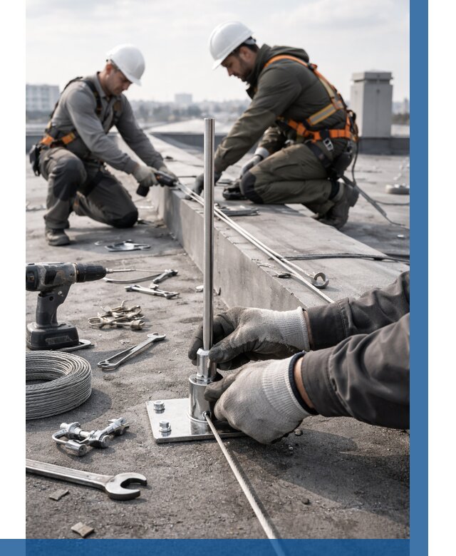 Монтаж молниезащиты на кровле в Шахтах цена от 27133 р. | ВЫСОТНИК-Шхт