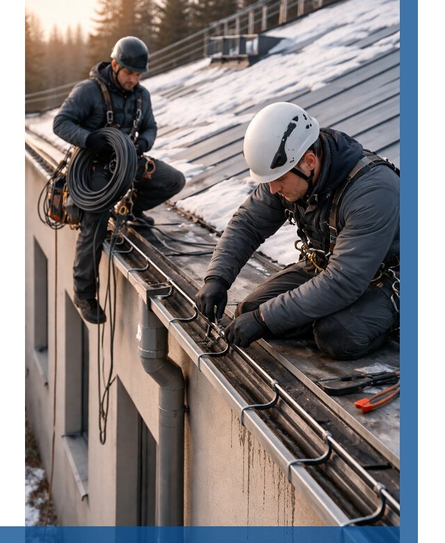 Монтаж греющего кабеля на кровле в Шахтах от 488 р. | ВЫСОТНИК-Шхт