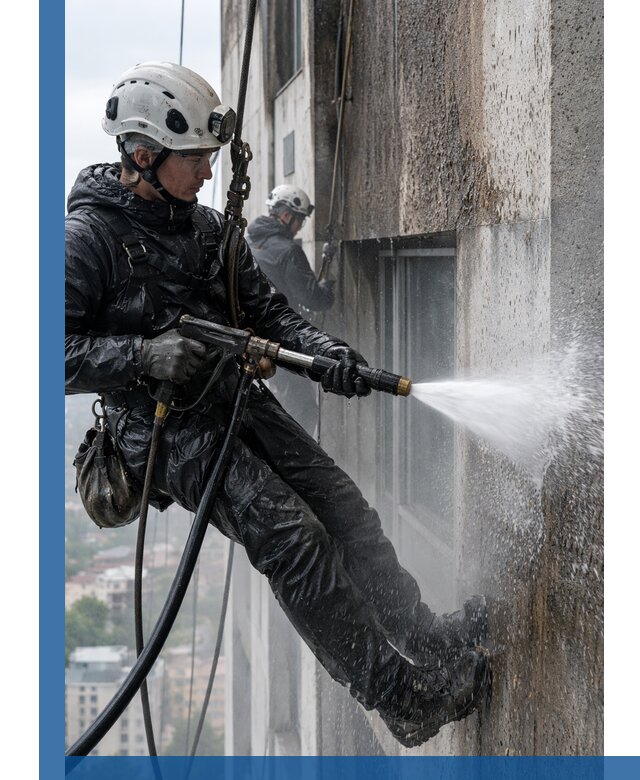 Гидроструйная очистка фасадов и конструкций в Шахтах