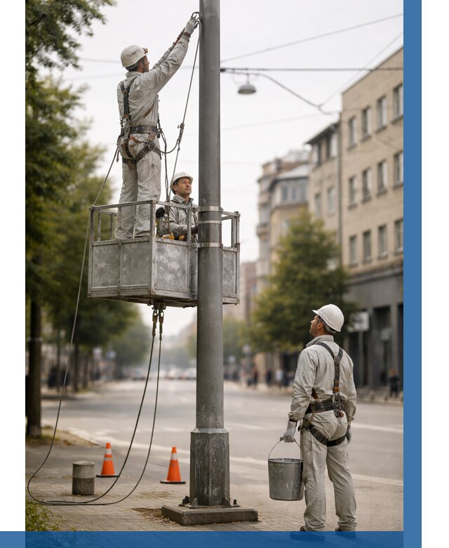 Покраска опор освещения в Шахтах от 5427 р. | ВЫСОТНИК-Шхт