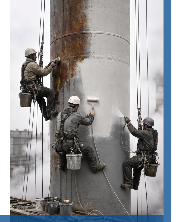 Покраска дымовых труб в Шахтах от 9225 р. | ВЫСОТНИК-Шхт