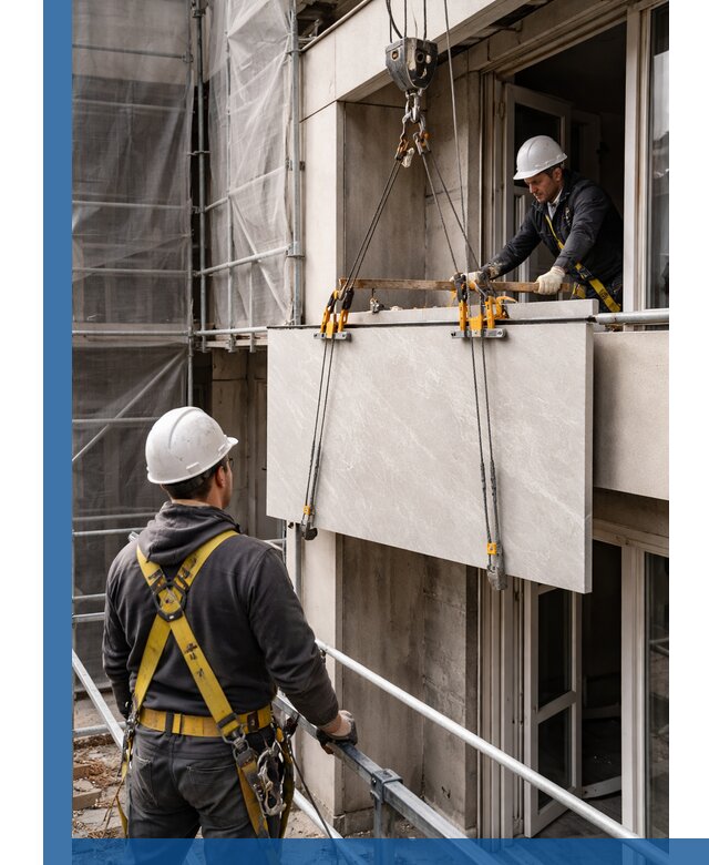 Подъем керамогранита на этаж в Шахтах грузчиками и техникой