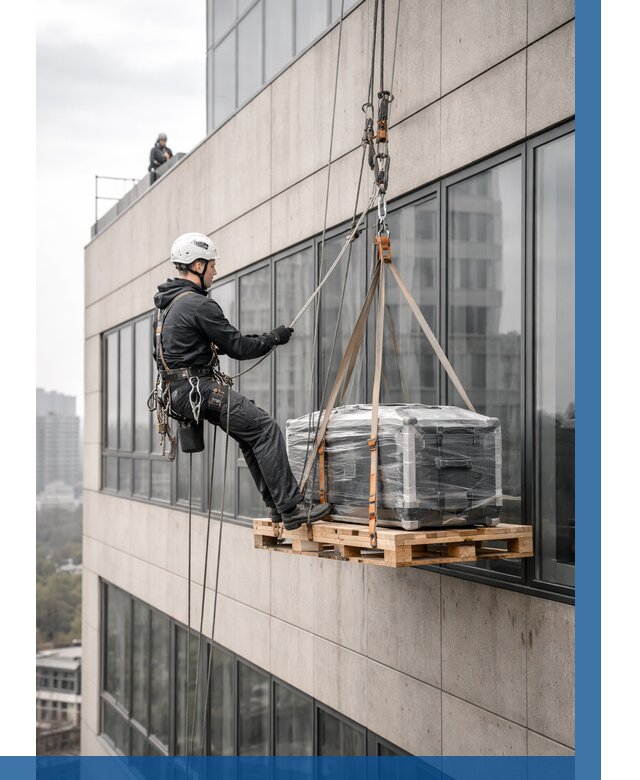 Спуск груза по фасаду в Шахтах от 3799 р. | ВЫСОТНИК-Шхт