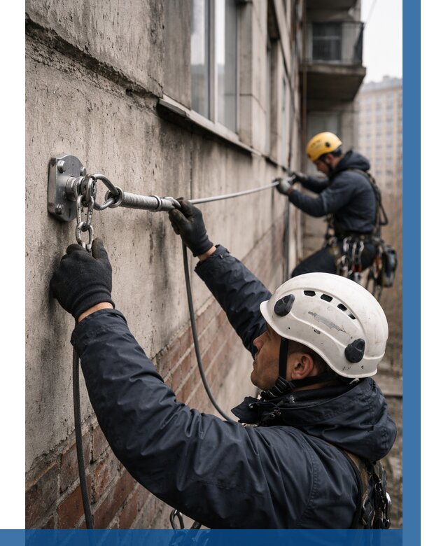Монтаж анкерных линий в Шахтах от 3256 р. | ВЫСОТНИК-Шхт