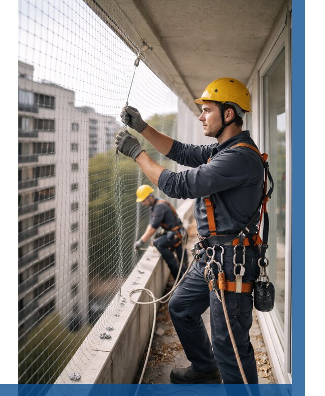 Монтаж сетки от птиц в Шахтах от 4884 р. | ВЫСОТНИК-Шхт